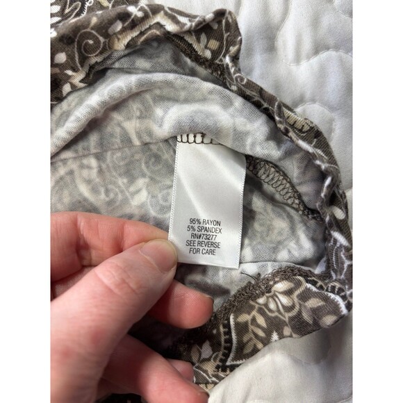 Croft & Barrow Green Floral Print Flowy Long Sleeve Blouse size medium - Picture 6 of 6